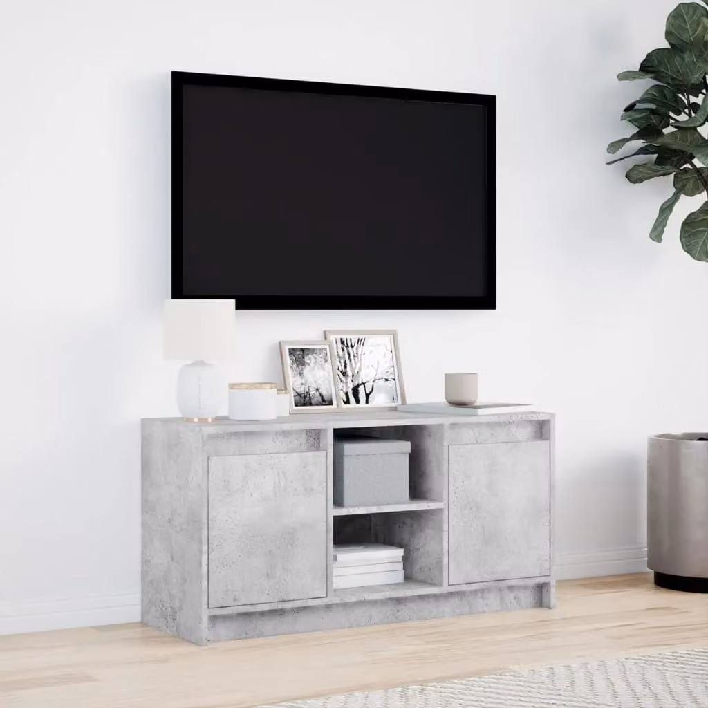 Berkfield Home Modern TV Cabinet with LED in Concrete Grey, W/D/H: 100 x 34 x 50 cm – 2