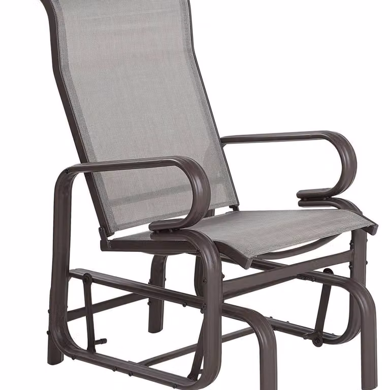 Wyld and Coco Brown Outdoor Rocking Chair with Matt Metal Frame