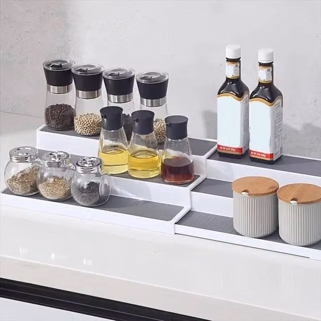 EONLION 3 Tier Step Spice Storage Rack in White – 1