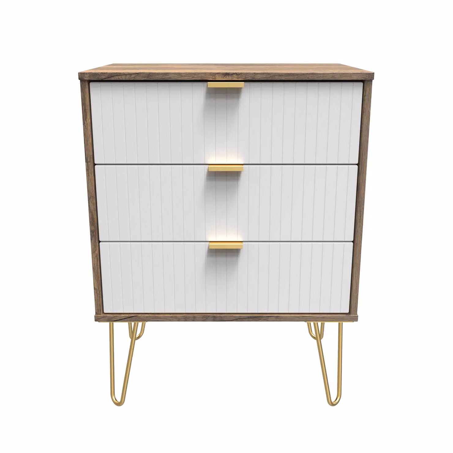 2 U Bexley Ready Assembled 3 Drawer Chest in White and Gold – 2
