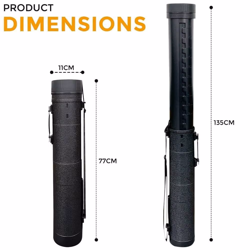 EONLION Waterproof Plastic Document Storage Art Tube in Black, Length: 50 cm – 2
