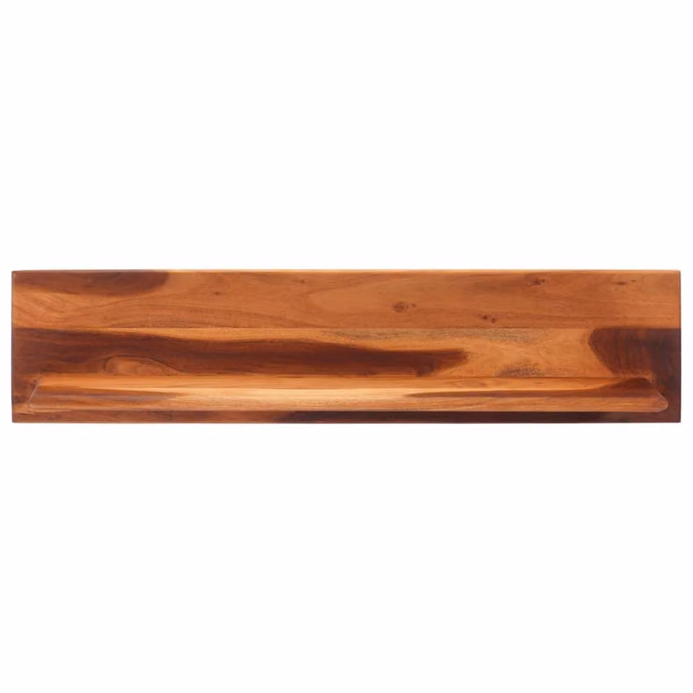 Berkfield Home Wall Mounted Acacia Wood Shelves, 2 Pieces, Brown, W: 112 cm, D: 26 cm, H: 20 cm – 3