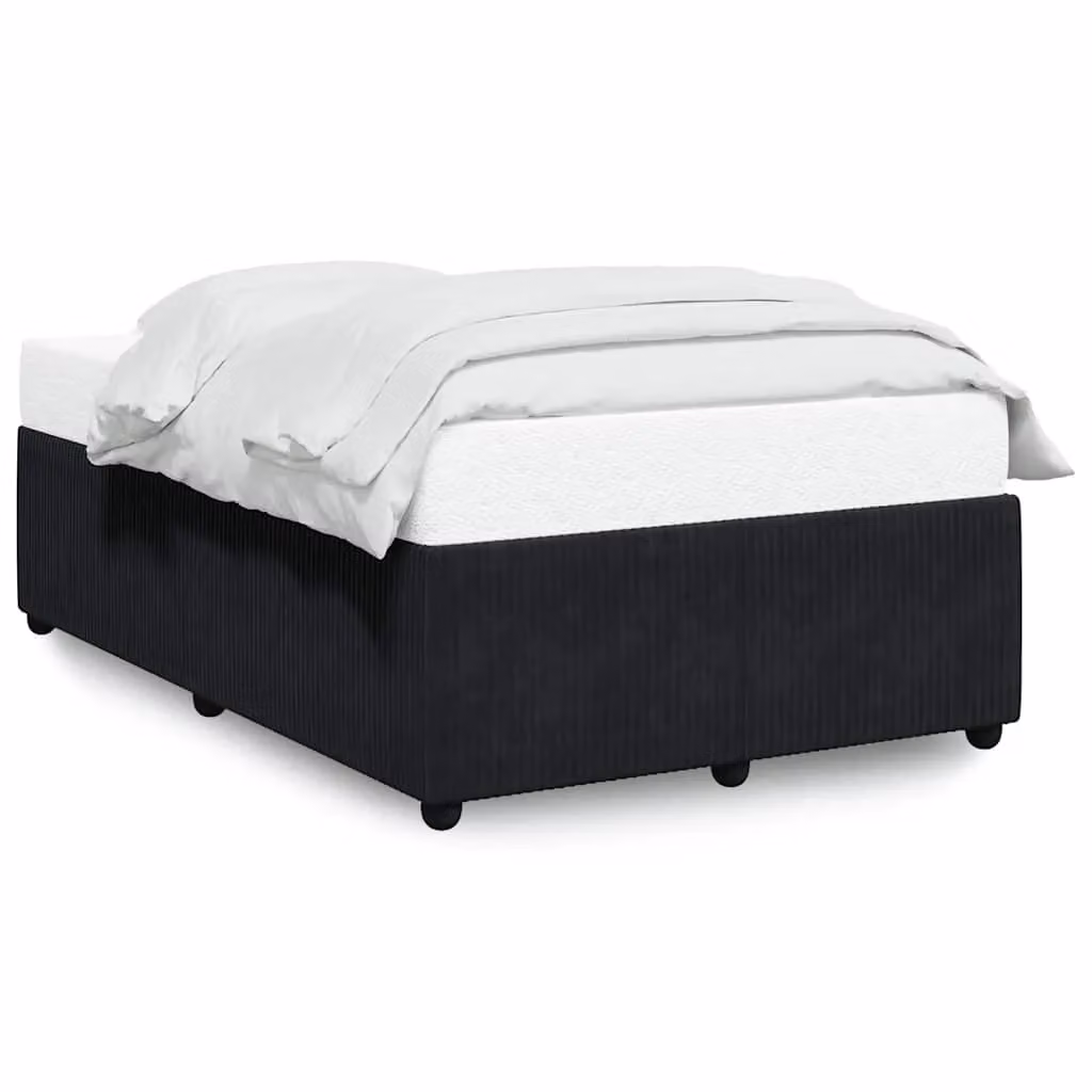 Berkfield Home Double Velvet Upholstered Bed Frame in Black, 140 x 200 cm – 2