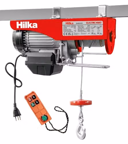 Hilka Red Electric Wireless Remote Hoist Winch with 500kg Capacity