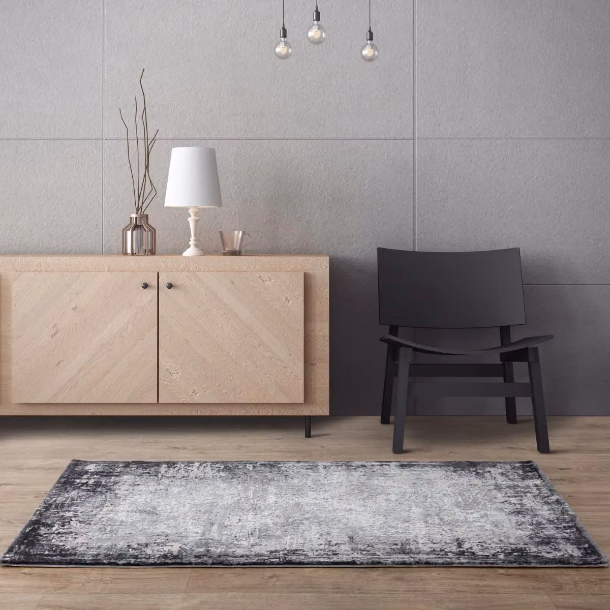 The Rug Shop UK Border Grey Abstract Modern Stain-Resistant Easy to Clean Rug W: 240 cm, L: 340 cm – 2