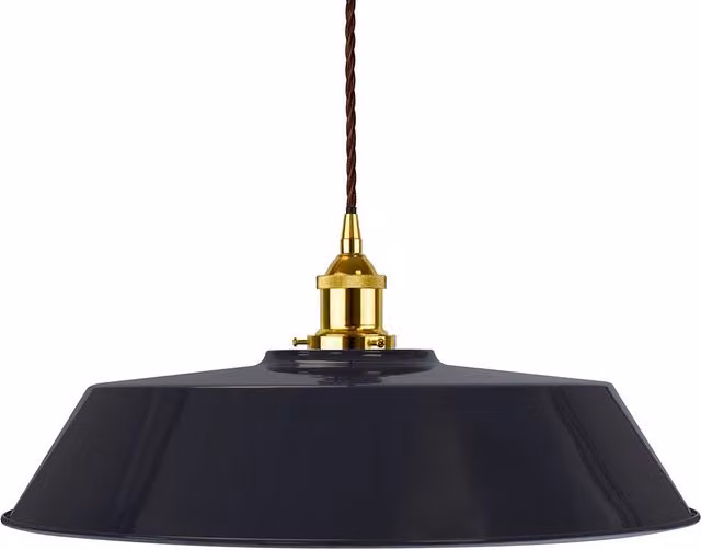 SE Home Chancery Large Suspended Pendant Light in Navy Blue, Gold and Brown