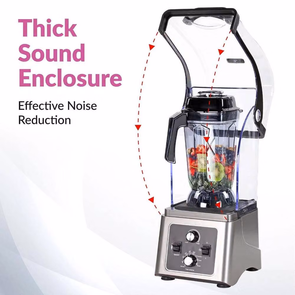 FLAVORA 2.5L Commercial Bar Blender with Sound Enclosure and Juicer in Grey, W/D/H: 100 x 15 x 15 cm – 3