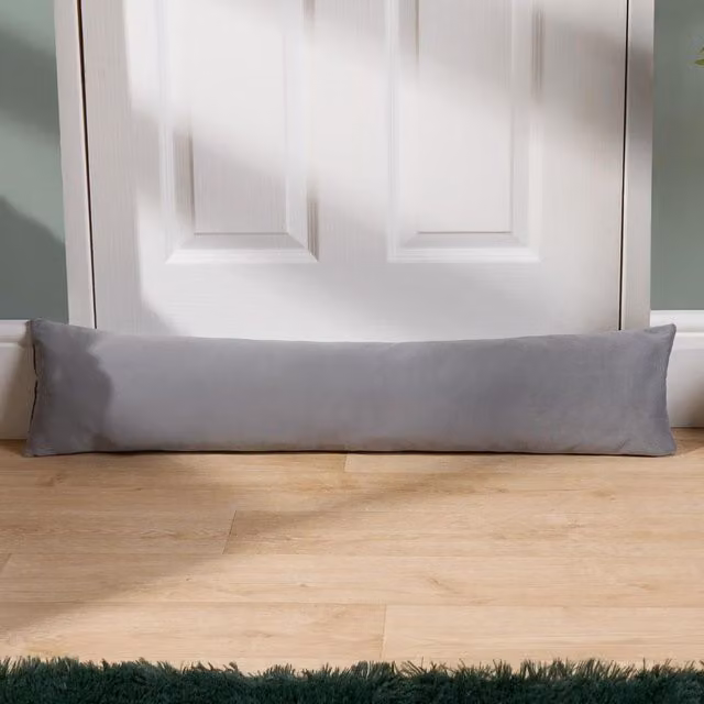 OHS Matte Velvet Door Draught Excluder Draft Insulator in Grey