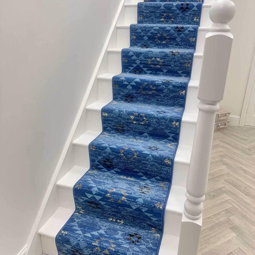 runrug Andes Stair Runner Carpet in Blue, W: 60 cm, L: 600 cm – 2