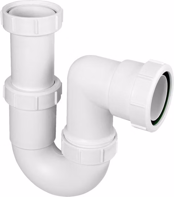 McAlpine White Plastic Adjustable Tubular Swivel P Trap ASE10