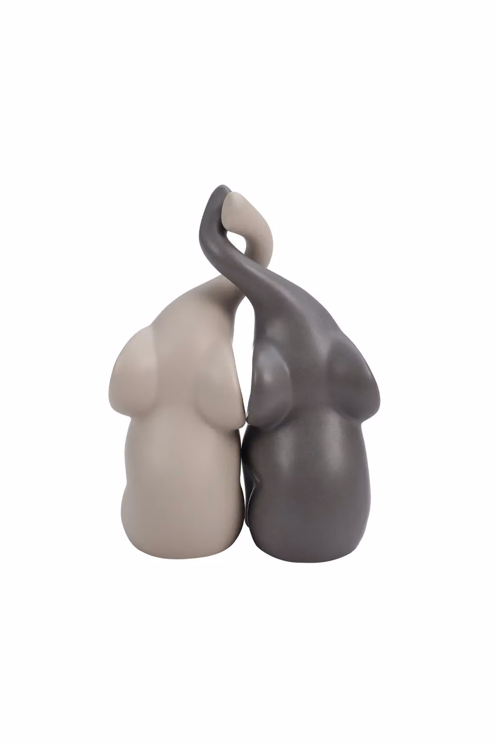 Living and Home Set of 2 Modern Grey Ceramic Elephant Statue Figurine Ornaments – 2