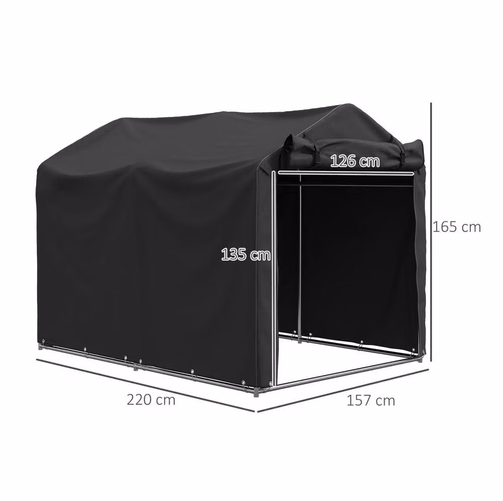 STILVORA Garden Storage Shed with Roll-up Door, Black – 3