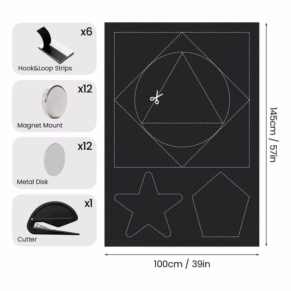 NESTLUNE Blackout Blinds for Windows, Black, W: 100 cm, H: 145 cm – 2