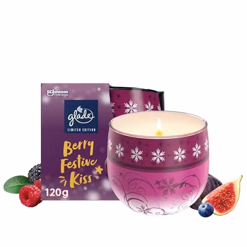 Glade Berry Festive Kiss Winter Scented Candle, 120g, Purple – 2