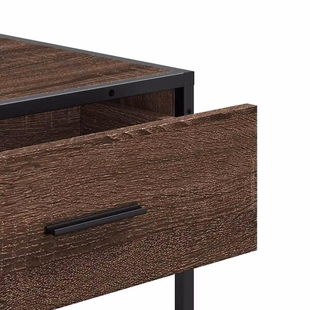Berkfield Home Brown Oak Console Table W/D/H: 90 x 35 x 80 cm – 4