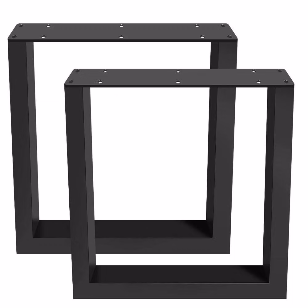 SPETLEK Set of 2 Square Industrial Steel Table Legs in Black – 2