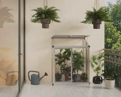 Palram Canopia Lean-to Grow House with Transparent Polycarbonate Panels and Silver Aluminium Frame – 2