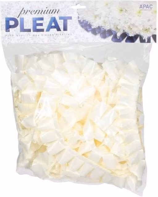 KDMD Premium Ivory Pleat Ribbon, Width: 5 cm, Length: 10 m