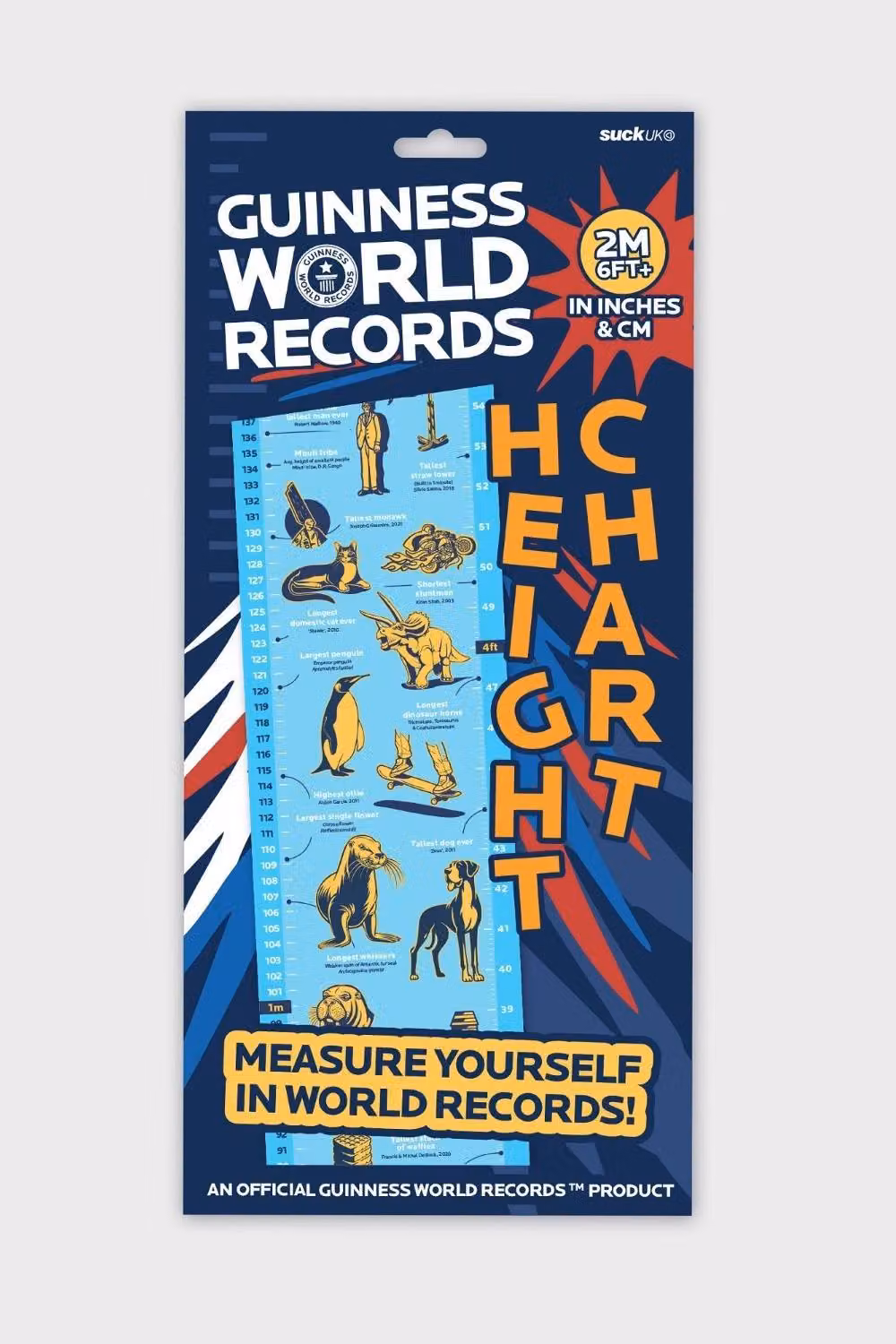 Suck UK Guinness World Records Height Chart Multicolour Paper Poster for Kids – 2