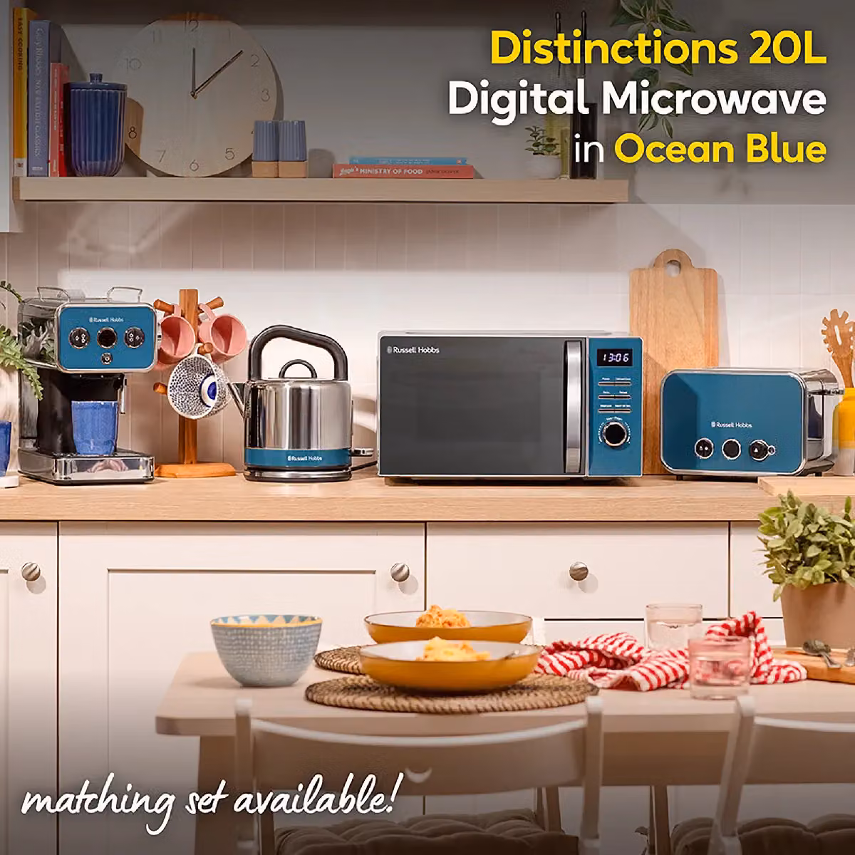 Russell Hobbs RHMD832 Digital Solo Microwave, 20L, 800W, Blue – 3