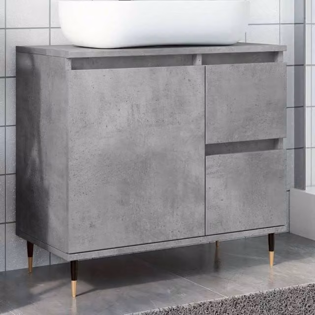 Berkfield Home Industrial Bathroom Cabinet in Grey, W/D/H: 65 x 33 x 60 cm