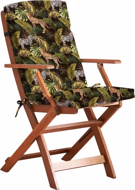 Livinluxury Water Repellent Full Chair Seat and Back Pad in Sand, Black and Multicolour Polyester
