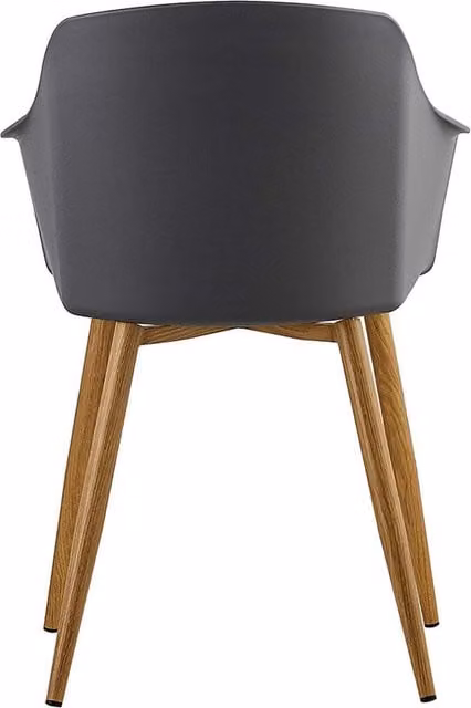 Life Interiors Eden Single Plastic Dining Chair with Padded Synthetic Leather Cushions in Grey and White