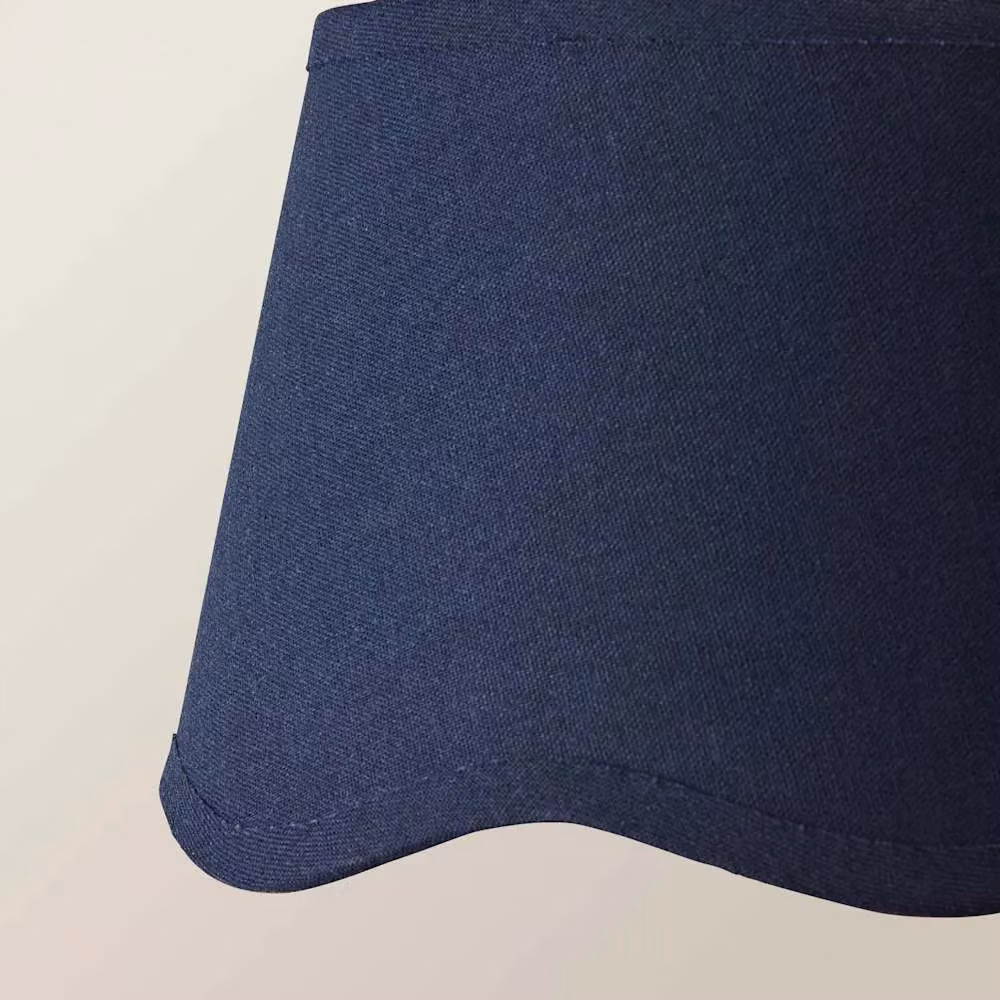 ValueLights Mabel Small Scallop Edge Linen Lamp Shade in Blue, Diameter: 20 cm – 3