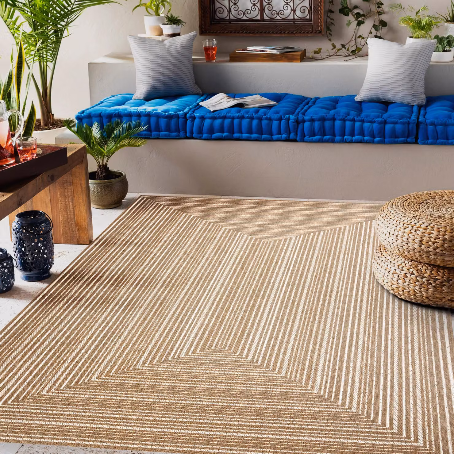 RugsX Flat Weave Polypropylene Rug in Beige, W 80 cm x L 150 cm – 2