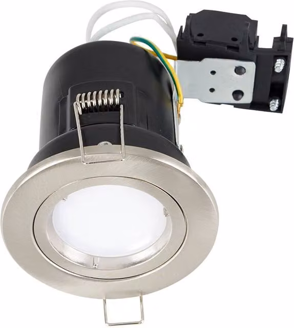 ValueLights Twist Fire Rated Recessed Downlight Ceiling Light Fitting, 4 Pack in Silver with Cool White Bulbs