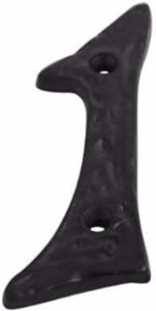 Dzina Antique Door Number 1 in Black with Adhesive and Screw Fixings