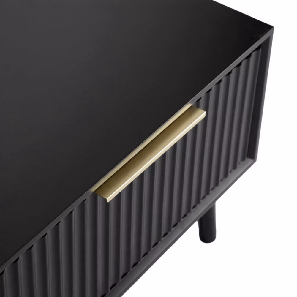 Home Garden Direct Monza Mid-Century Rectangular Coffee Table with Fluted Drawers in Black and Grey – 7
