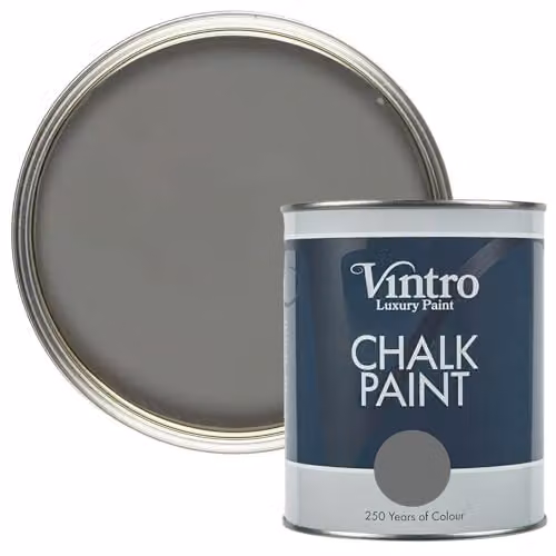 Vintro Grey Chalk Furniture Paint with Ultra Matt Finish, 1 Litre