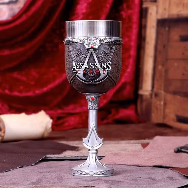 Nemesis Now Assassin's Creed Goblet of the Brotherhood Mug in Black and Silver, Height: 20.5 cm
