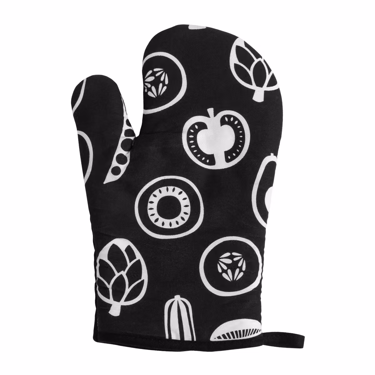 Besa Orsina Single Oven Glove in Black and White Cotton with Contemporary Pattern – 3
