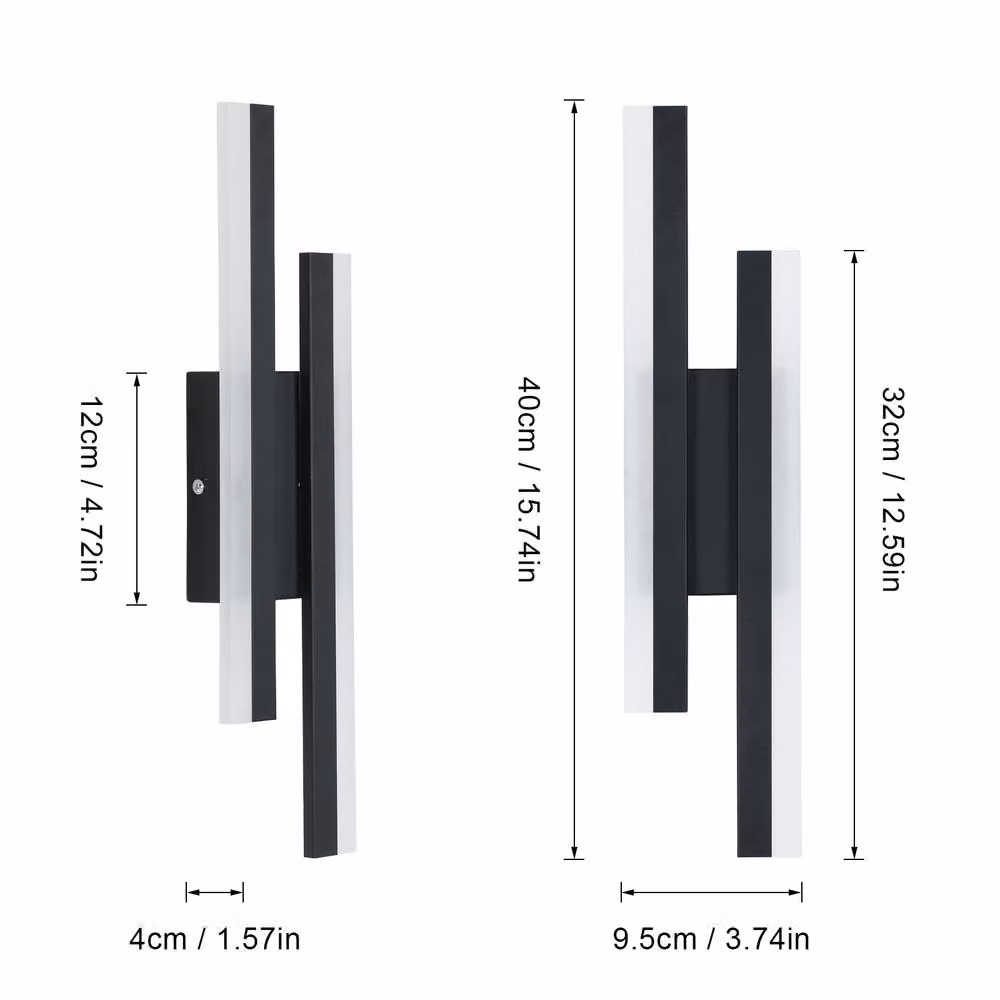 COMELY Modern LED Indoor Wall Light with Acrylic, Warm White, Black, W: 40 cm – 2