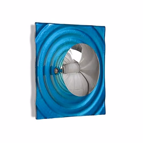 Linea Verdace Onda 1 Blue and Turquoise Square Flush Ceiling Light