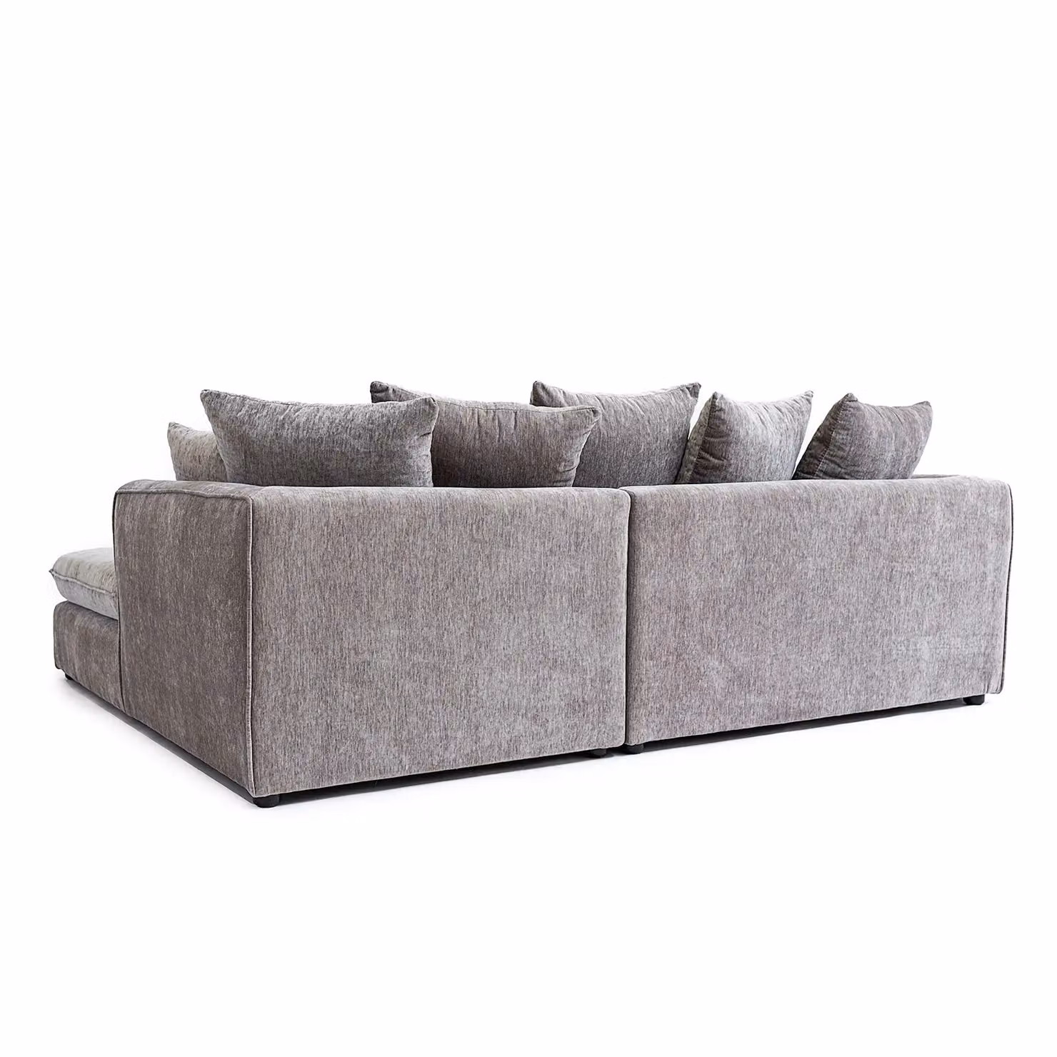 Abakus Direct Lucas Left Facing Corner Sofa in Grey Velvet Chenille Fabric – 3