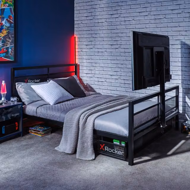 X Rocker Basecamp TV Gaming Bed in Black, W/D/H: 140 x 200 cm