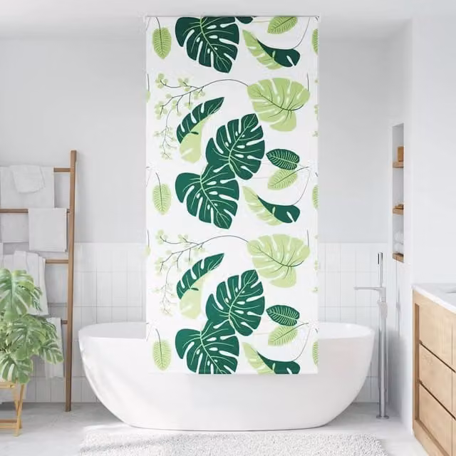 Berkfield Home Green Opaque Shower Roller Blind, W/H: 90 x 240 cm