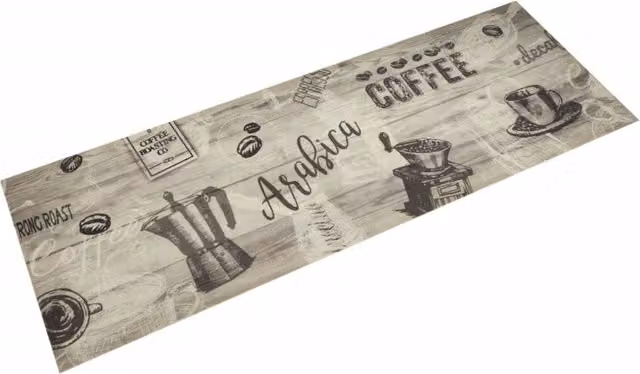 Berkfield Home Washable Vintage Kitchen Rug in Coffee Grey, W: 60 cm, L: 180 cm