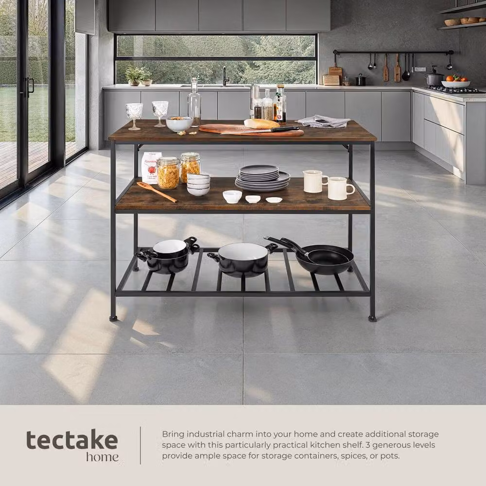 tectake Akeley Industrial Shelves in Brown – 3