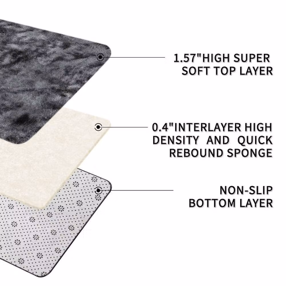 FORGEVIO Non-Slip Round Microfibre Bath Mat, Grey, Diameter: 100 cm