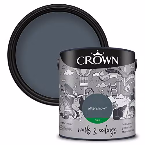 Crown Walls and Ceilings Blue Silk Emulsion Paint 2.5l – 2