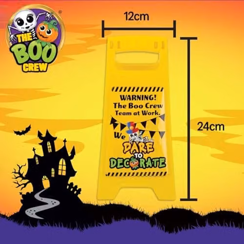 VFM e-Store The Boo Crew Halloween Warning Sign Decoration in Yellow – 2