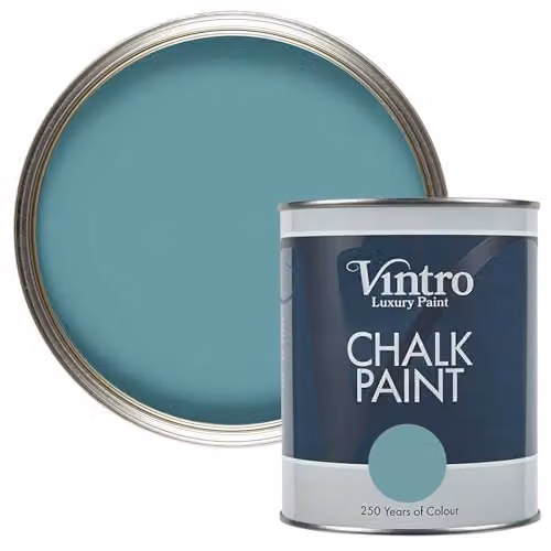 Vintro Casper Blue and Green Chalk Paint with Ultra Matt Finish, 1 Litre