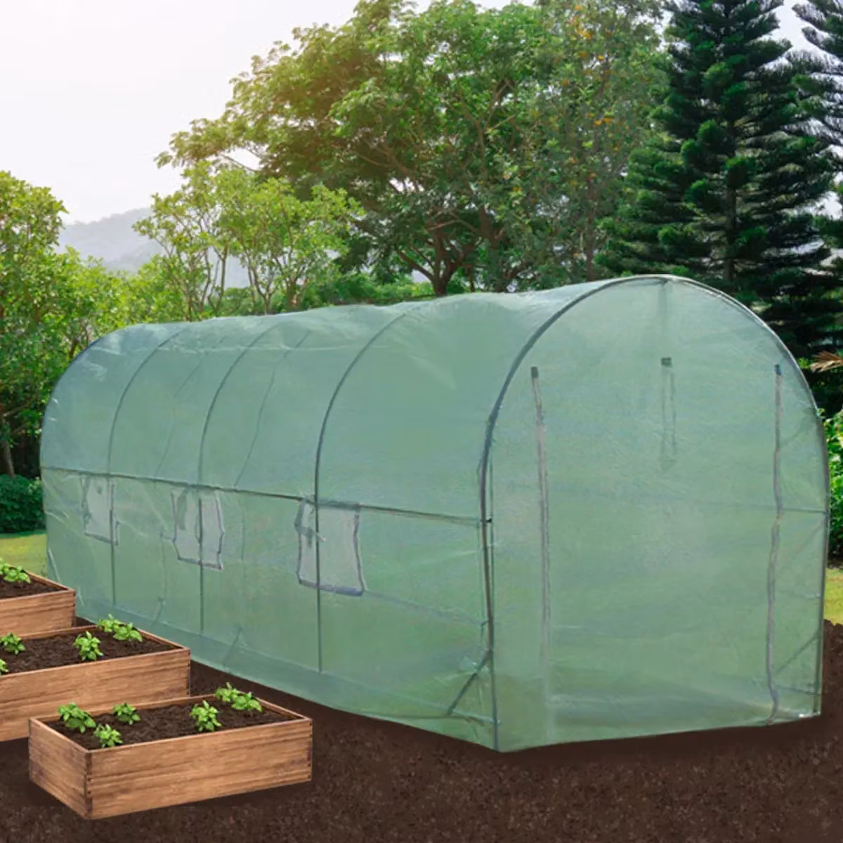 Monstershop Green Polytunnel W/D/H: 6 x 3 x 2 m – 3