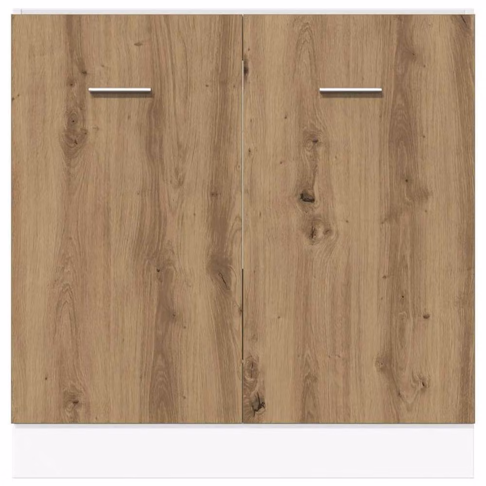 Berkfield Home Lyon Artisan Oak Sink Bottom Cabinet, Brown, W: 80 cm, D: 46 cm, H: 81.5 cm – 3