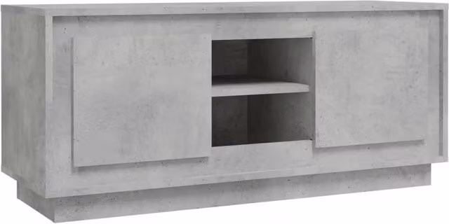 Berkfield Home Modern TV Cabinet in Concrete Grey, W/D/H: 102 x 35 x 45 cm – 1