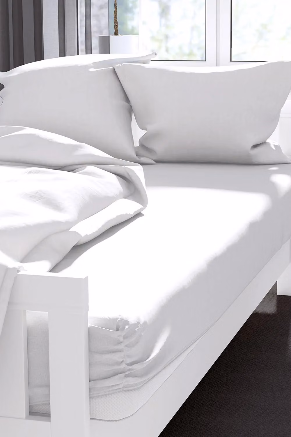 Belledorm Egyptian Cotton 400 Thread Count Single Fitted Sheet in White – 2